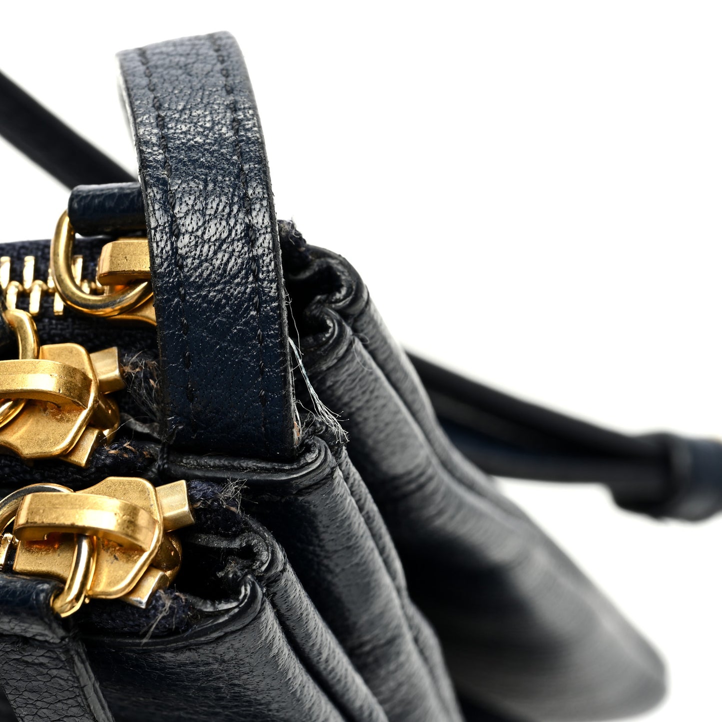 Lambskin Large Trio Crossbody Bag Navy Blue