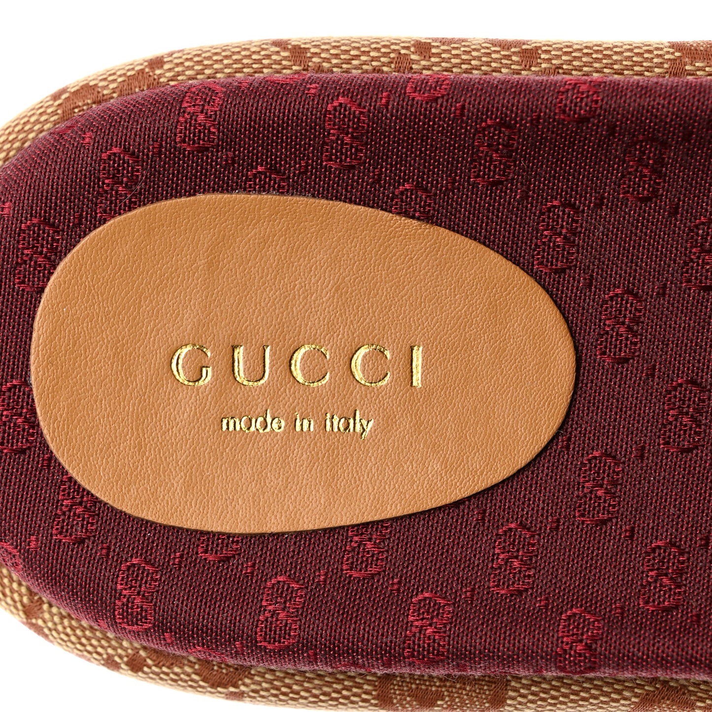 Canvas GG Monogram Angelina Platform Slide Sandals 38.5 Beige Ruggine
