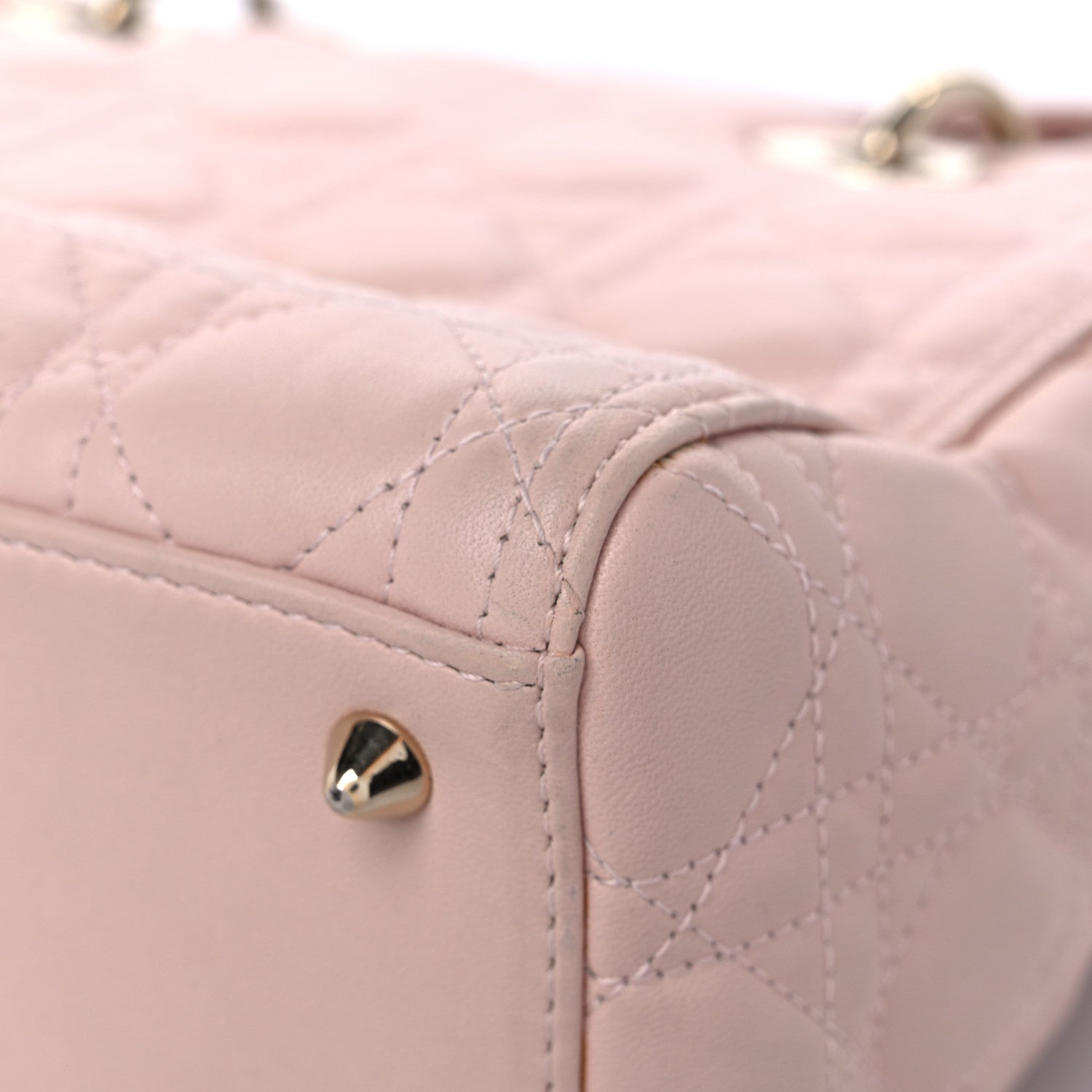 Christian Dior Lambskin Cannage Medium Lady Dior Rose Poudre 11 of 17