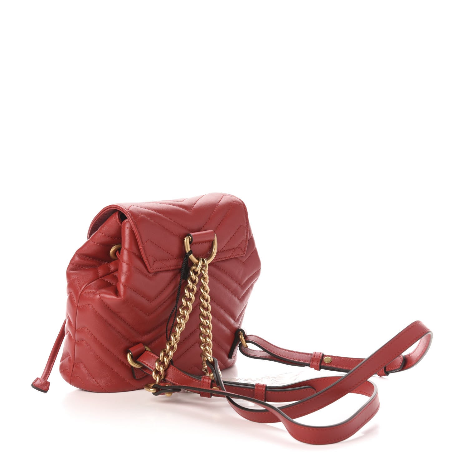 Gucci Calfskin Matelasse GG Marmont Flap Backpack Hibiscus Red 2 of 10