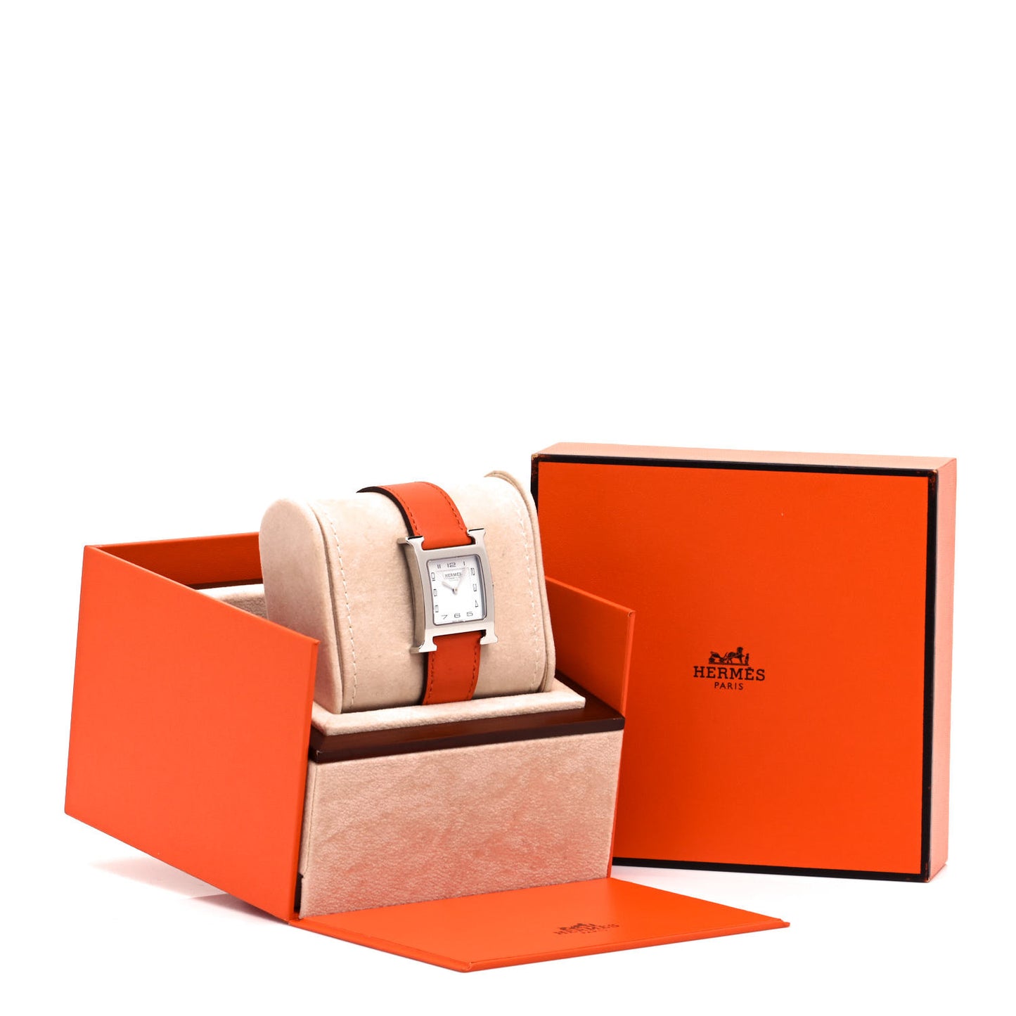Stainless Steel Swift 26mm Heure H Hour Quartz Watch Orange