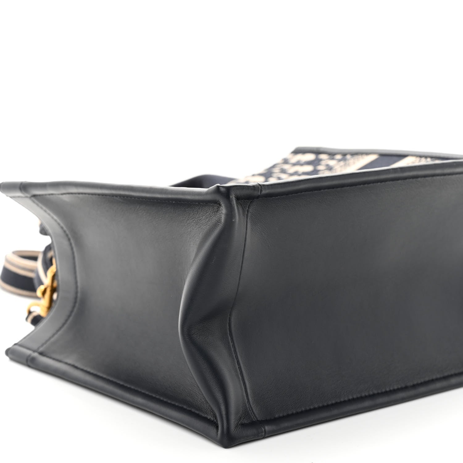 Christian Dior Oblique Calfskin Small Book Tote With Strap Blue Multicolor 5 of 9