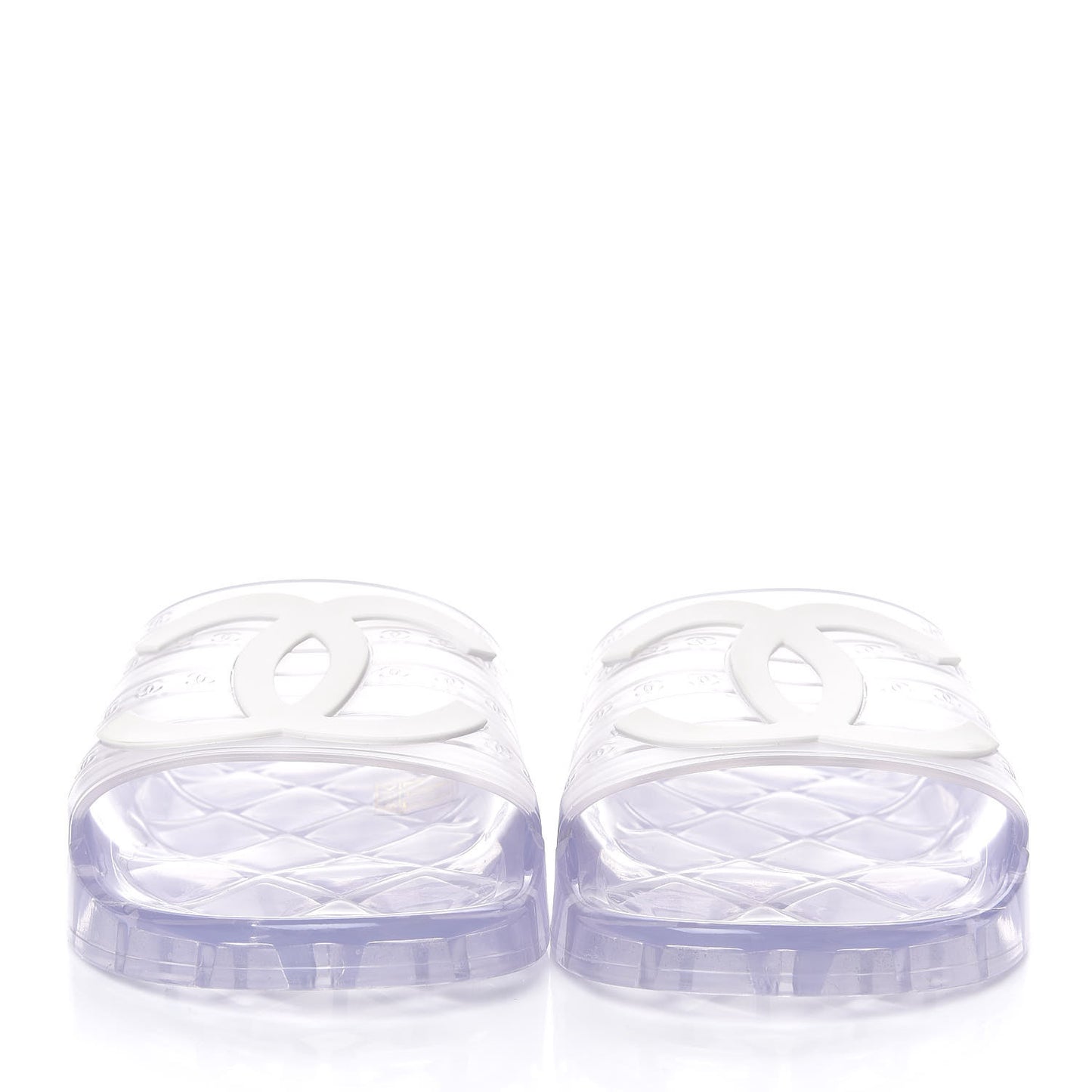 PVC Transparent CC Flat Slide Sandals 40 White