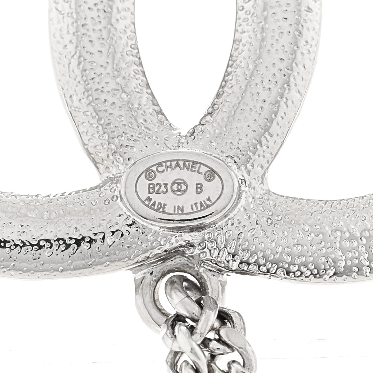 Diamente Pearl Multi Strand Chain CC Heart Brooch Silver Pearly White