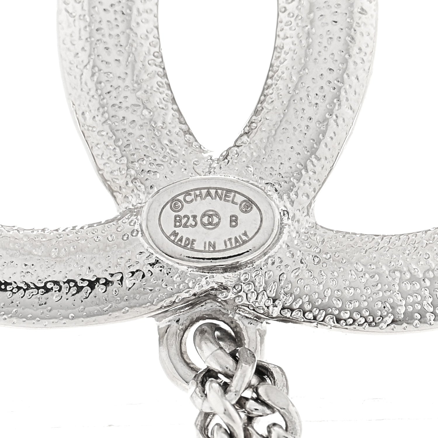 Chanel Diamente Pearl Multi Strand Chain CC Heart Brooch Silver Pearly White 3 of 3