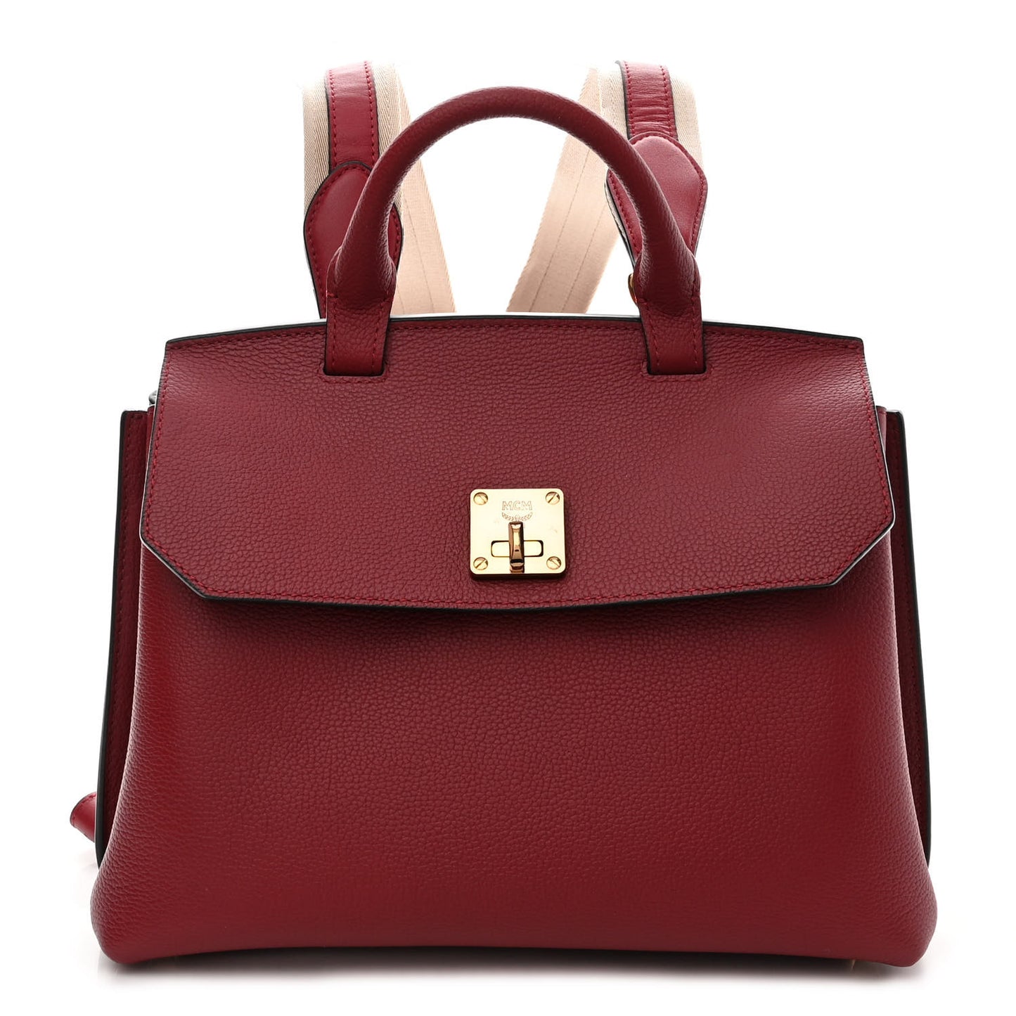 Grained Calfskin Milla Convertible Backpack Scooter Red