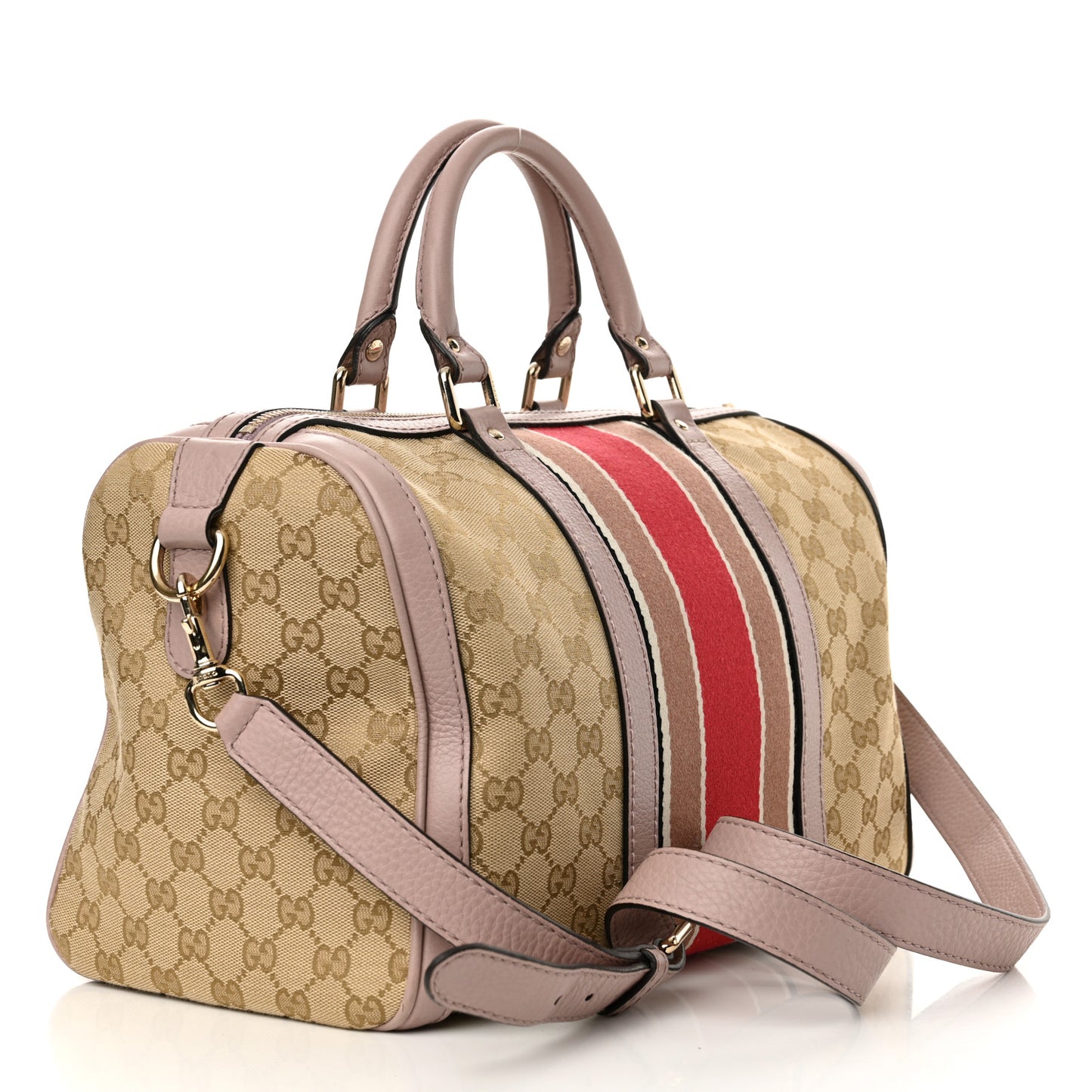 Monogram Selleria Calfskin Vintage Web Medium Boston New Sand Lilas