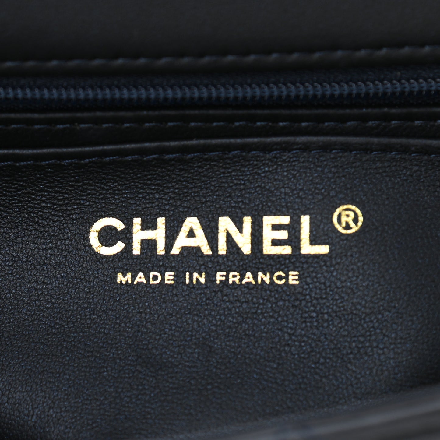 Lambskin Quilted Mini Top Handle Rectangular Flap Navy Blue
