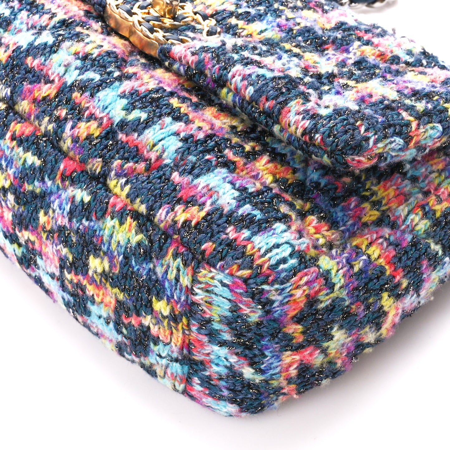 Tweed Quilted Medium Chanel 19 Flap Dark Multicolor