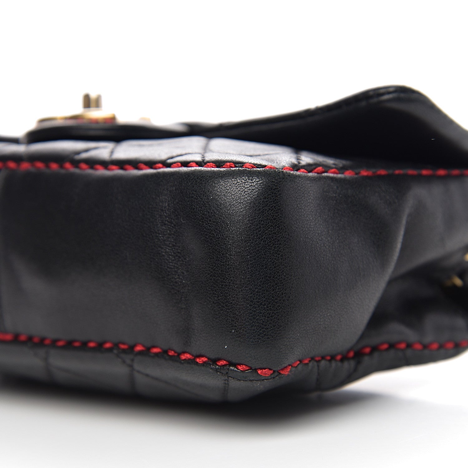 Chanel Lambskin Quilted Small Contrast Stitch Flap Black 8 of 9