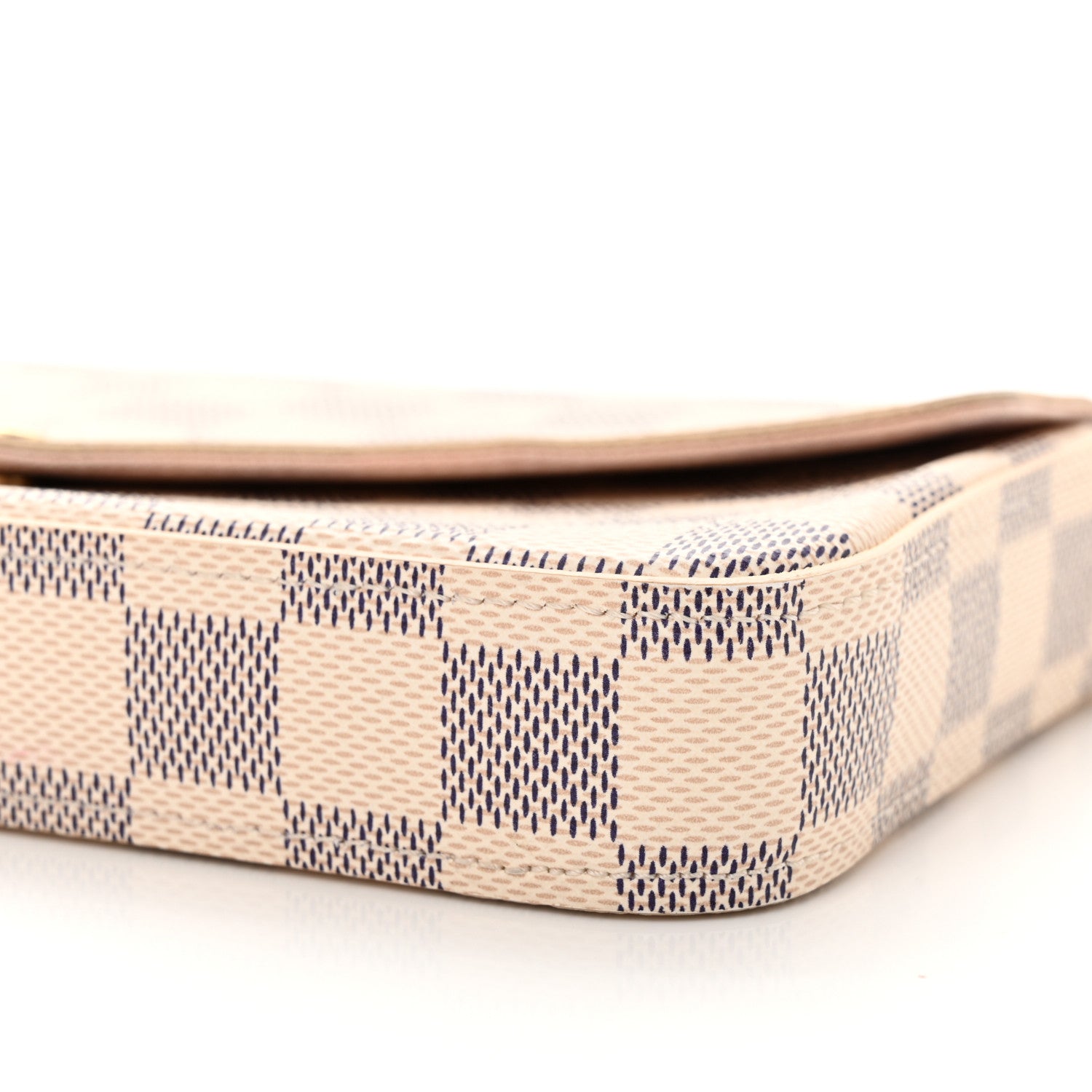 Louis Vuitton Damier Azur Pochette Felicie Chain Wallet Rose Ballerine 10 of 13