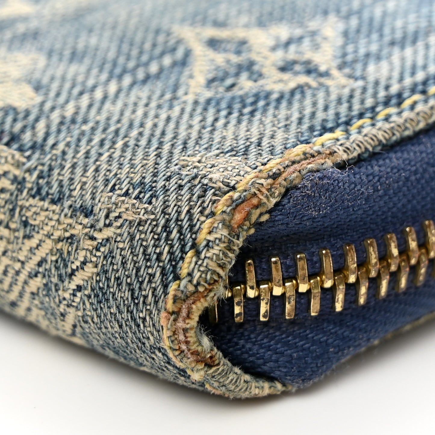 Monogram Denim Zippy Wallet Blue