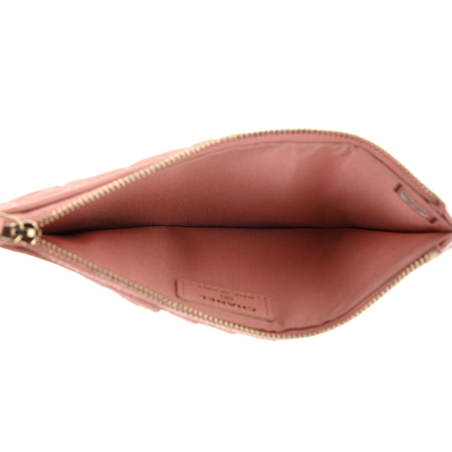 Caviar Camellia Embossed Classic Flat Wallet Pouch Pink
