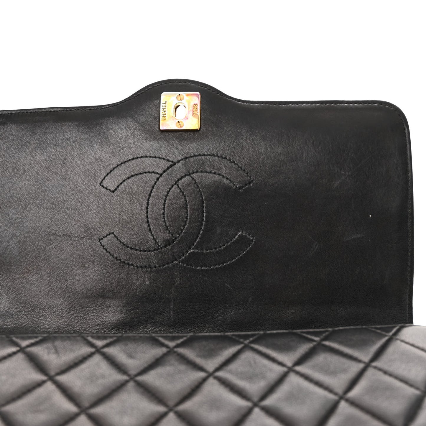 Lambskin Quilted Medium Single Flap Black