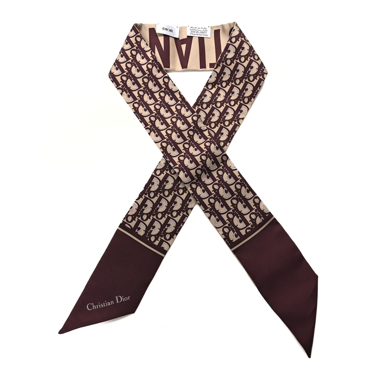 Silk Oblique Mitzah Scarf Bordeaux