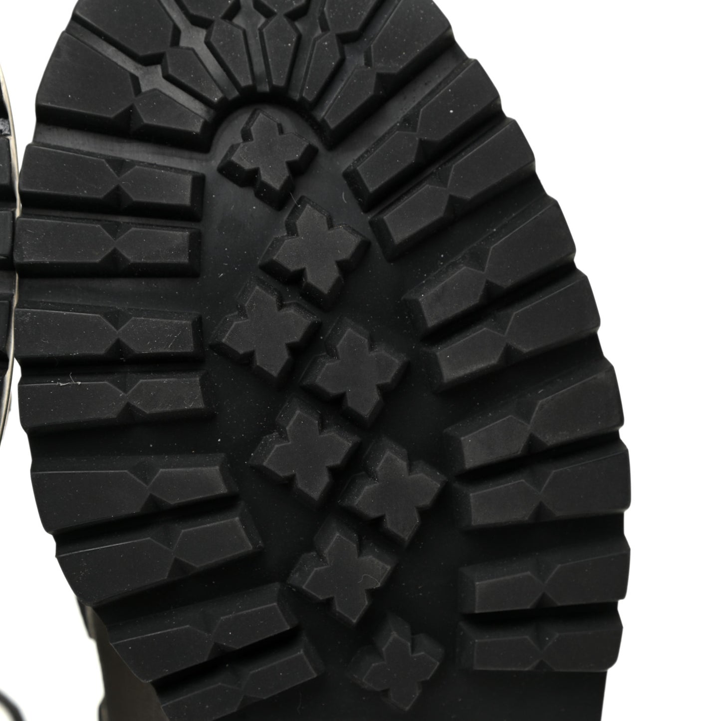 Grainy Calfskin Shearling Hillary Flat Boots 38.5 Dark Grey