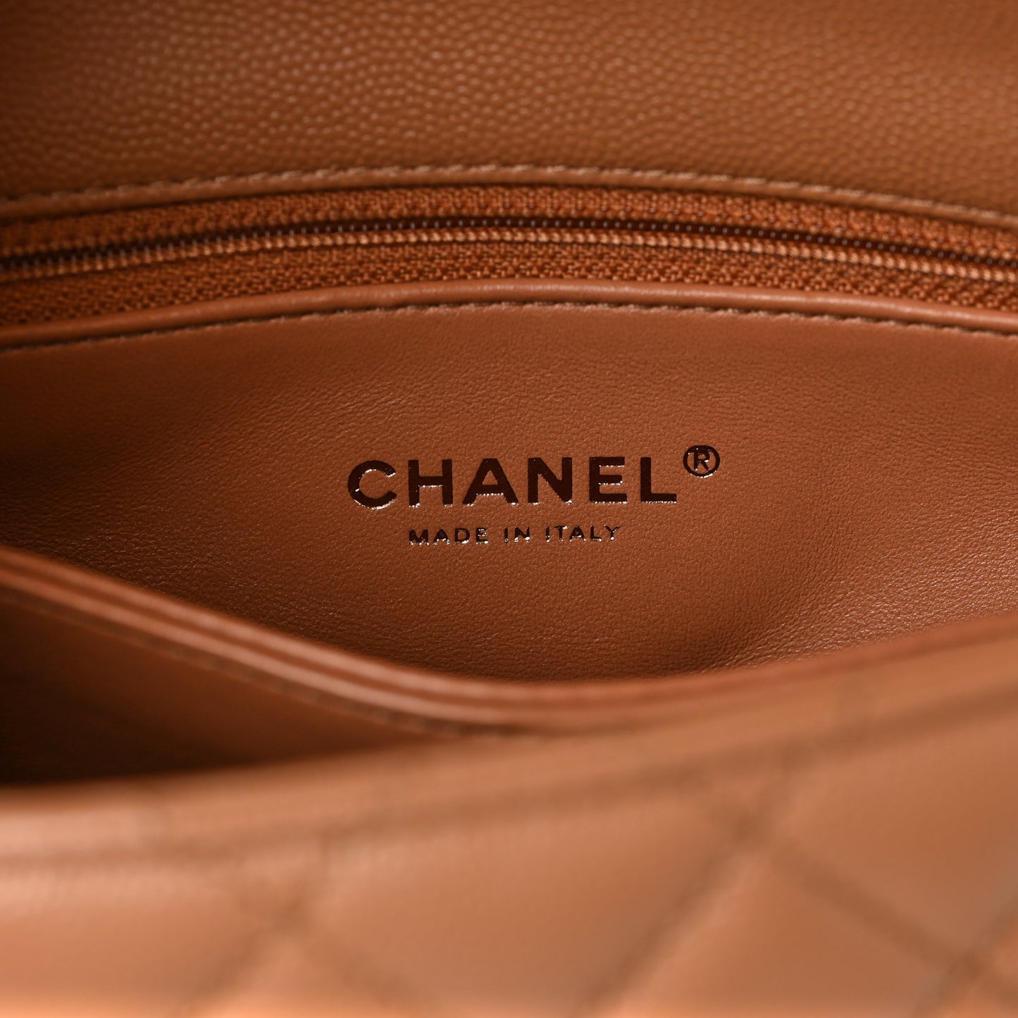Caviar Quilted Lizard Embossed Mini Coco Handle Flap Brown