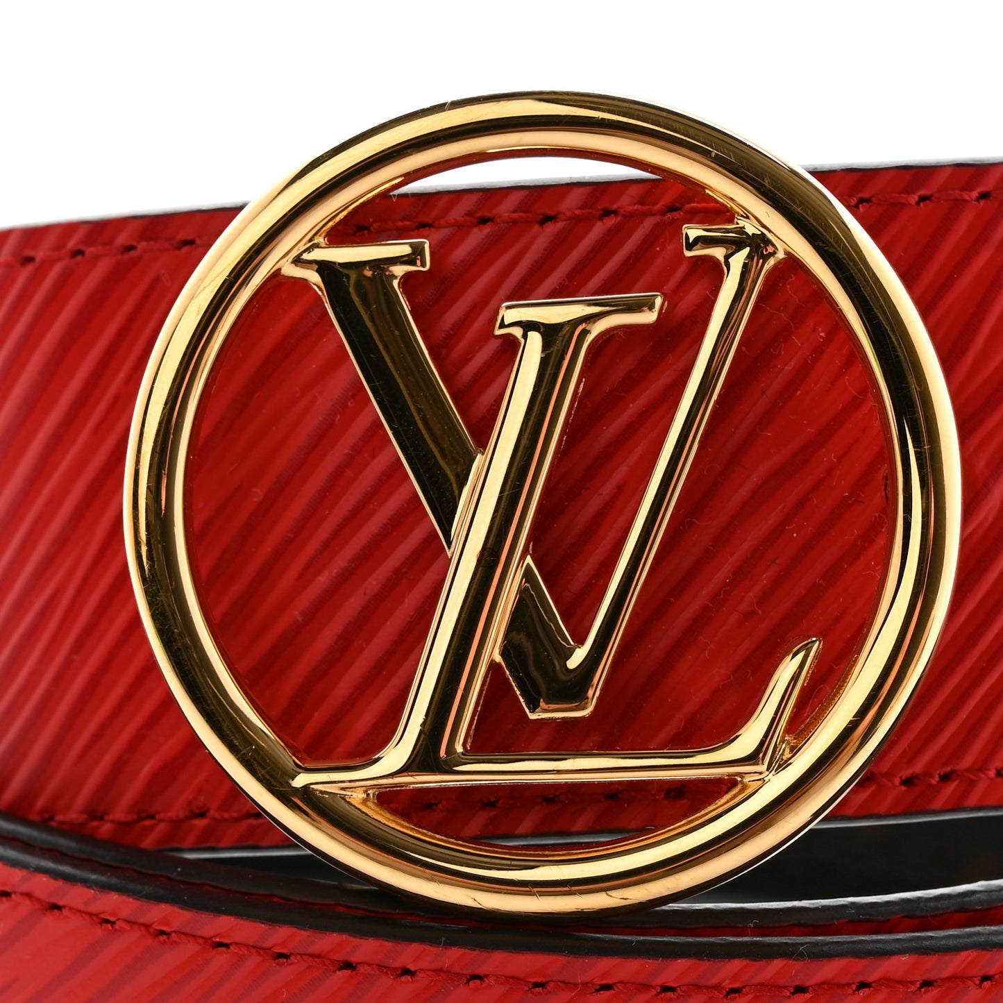 Monogram Epi 35mm LV Circle Reversible Belt 85 34 Coquelicot