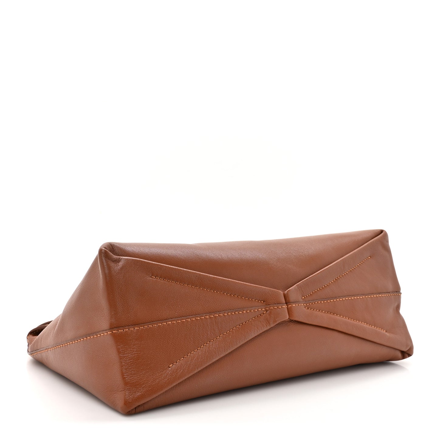 Nappa Skull Four Ring Altona Top Sculptural Pouch Brown