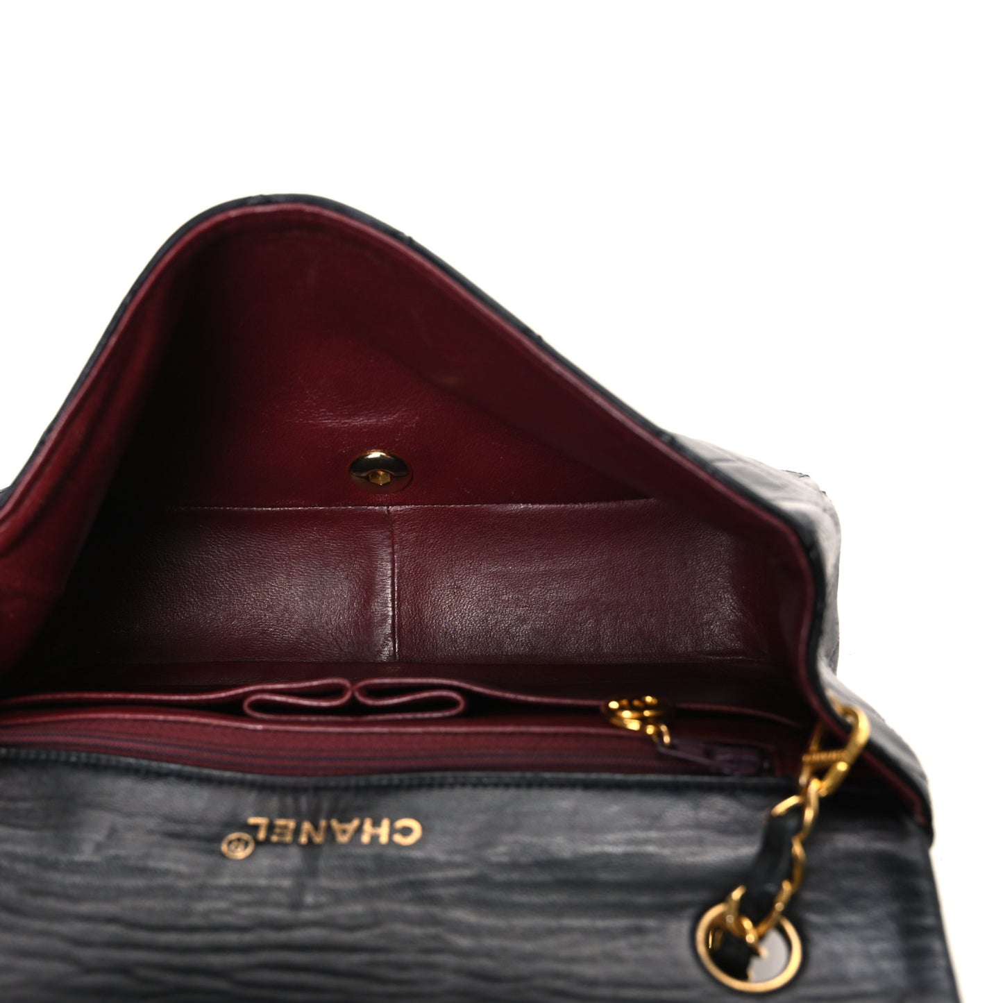 Lambskin Quilted Small Single Flap Black