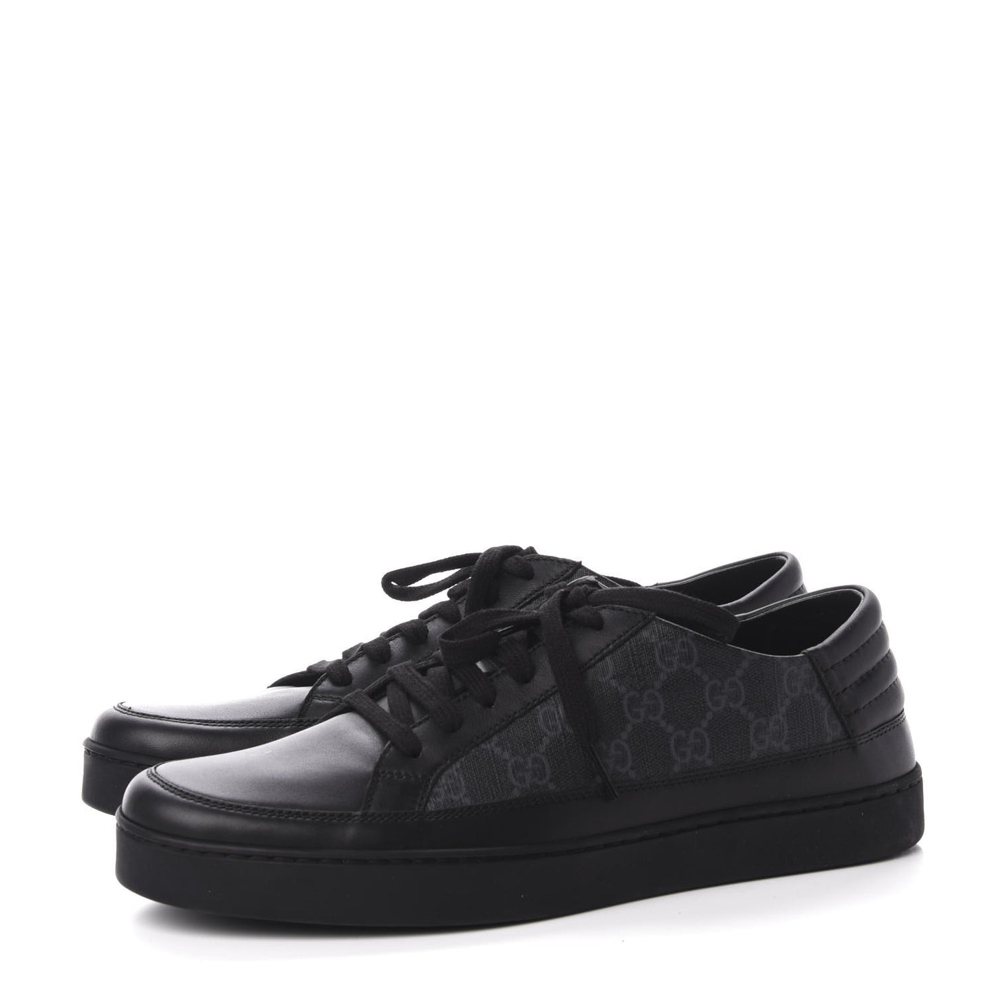 GG Supreme Monogram Mens Low Top Sneakers 9.5 Black