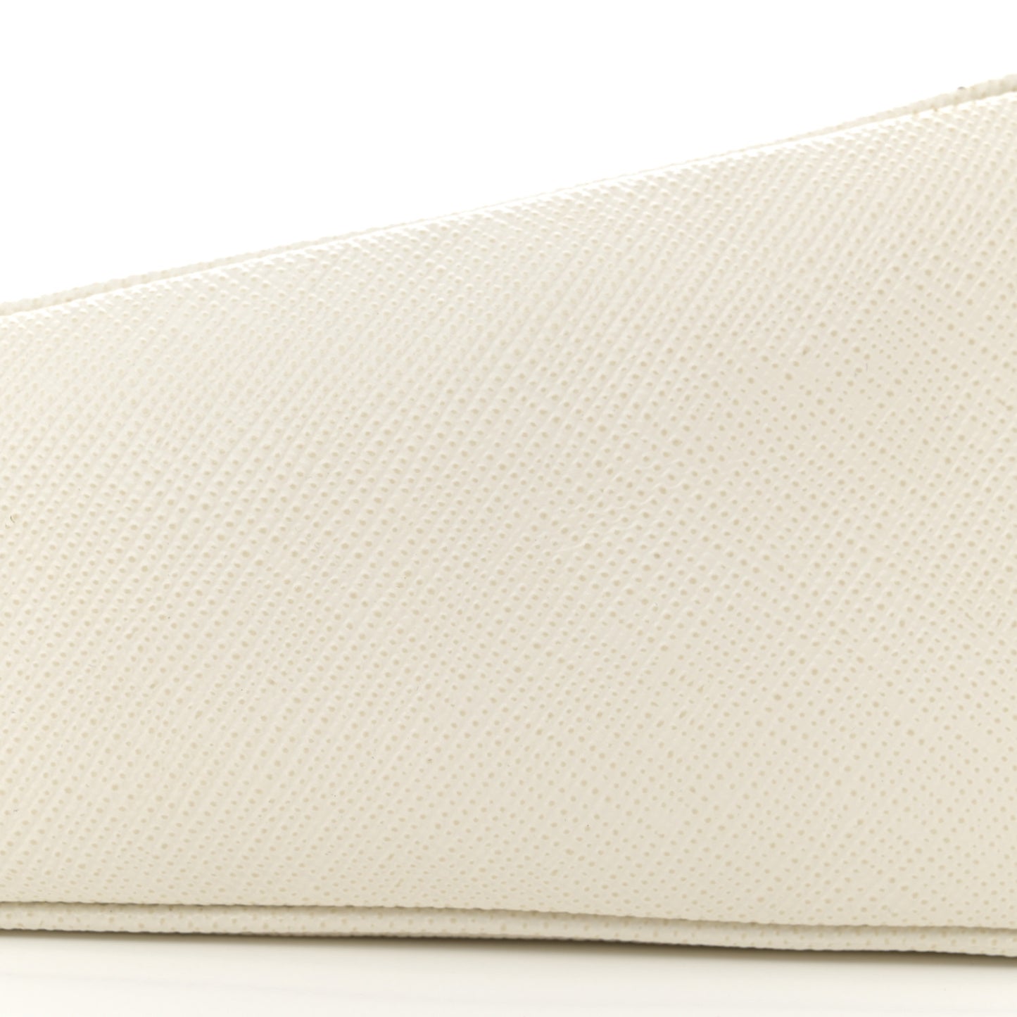 Saffiano Cuir Triangle Logo Embossed Triangle Shoulder Bag White
