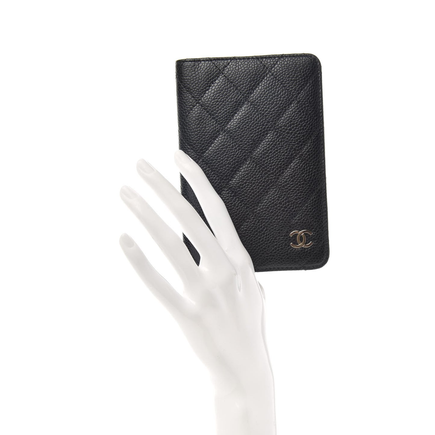 Caviar Quilted Passport Holder Black
