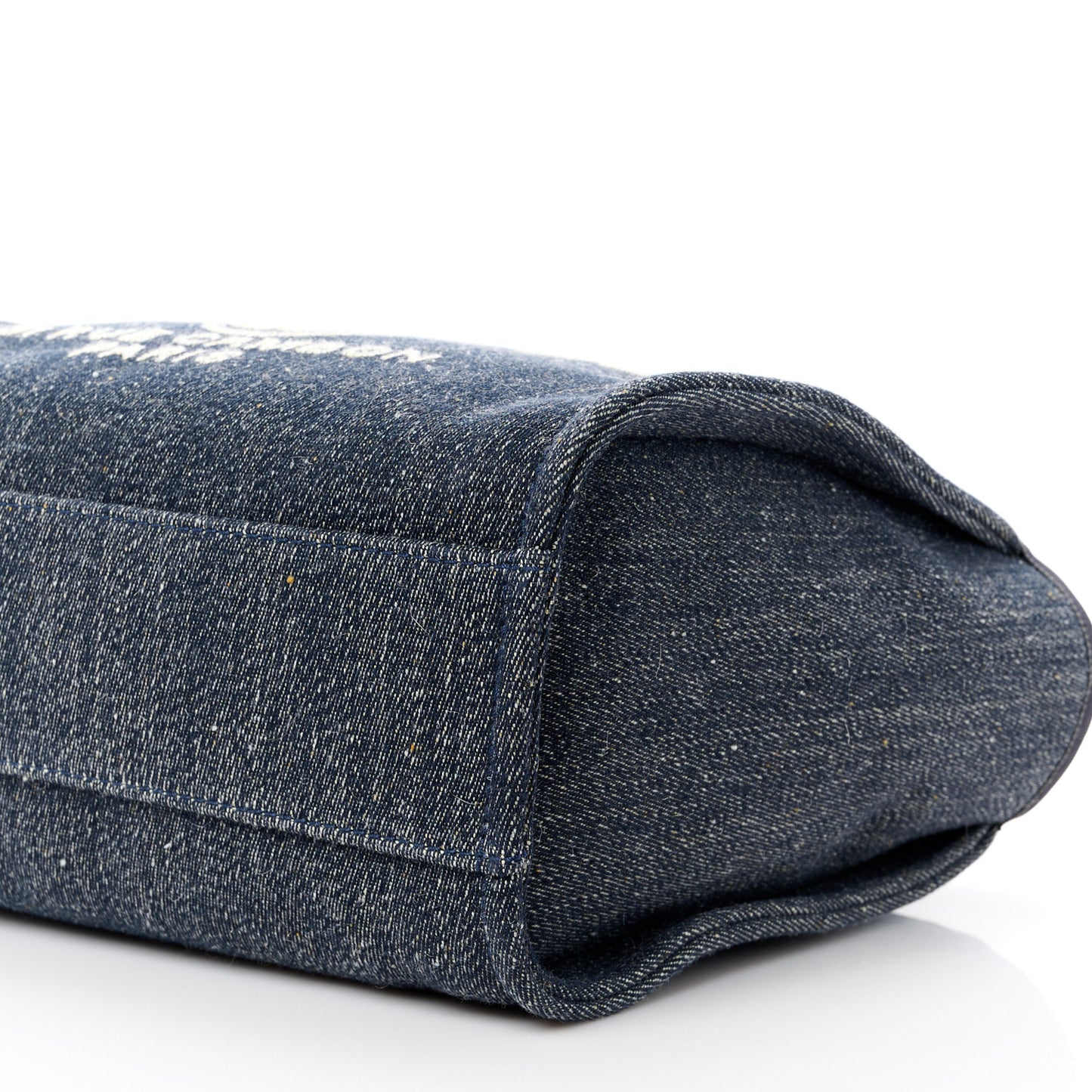 Denim Small Deauville Tote Dark Blue White