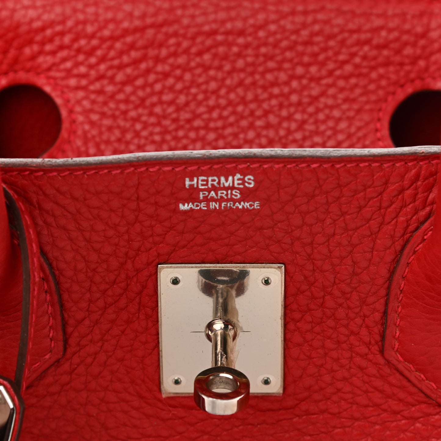 Taurillon Clemence Birkin 30 Rouge Casaque
