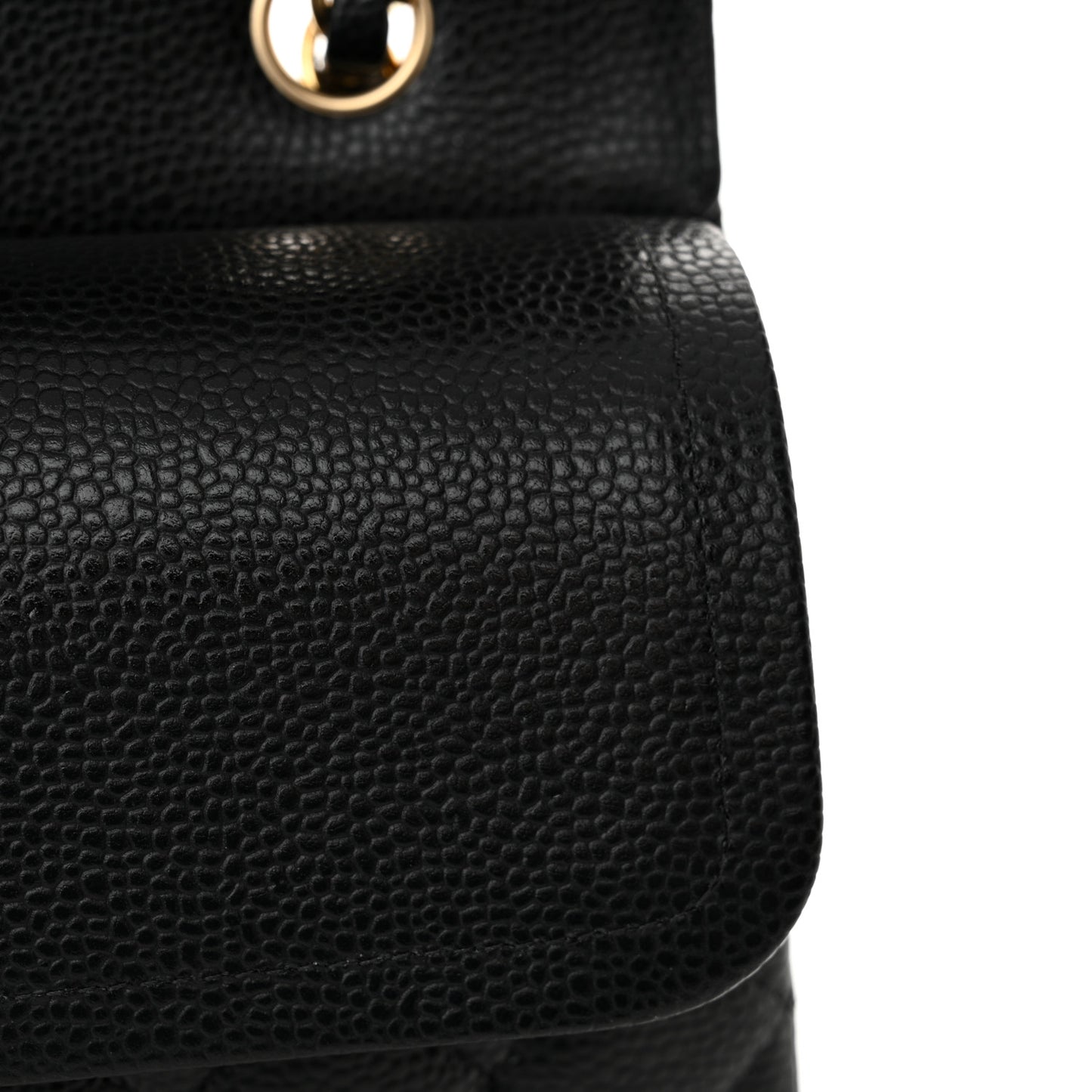 Caviar Quilted Medium Double Flap Black