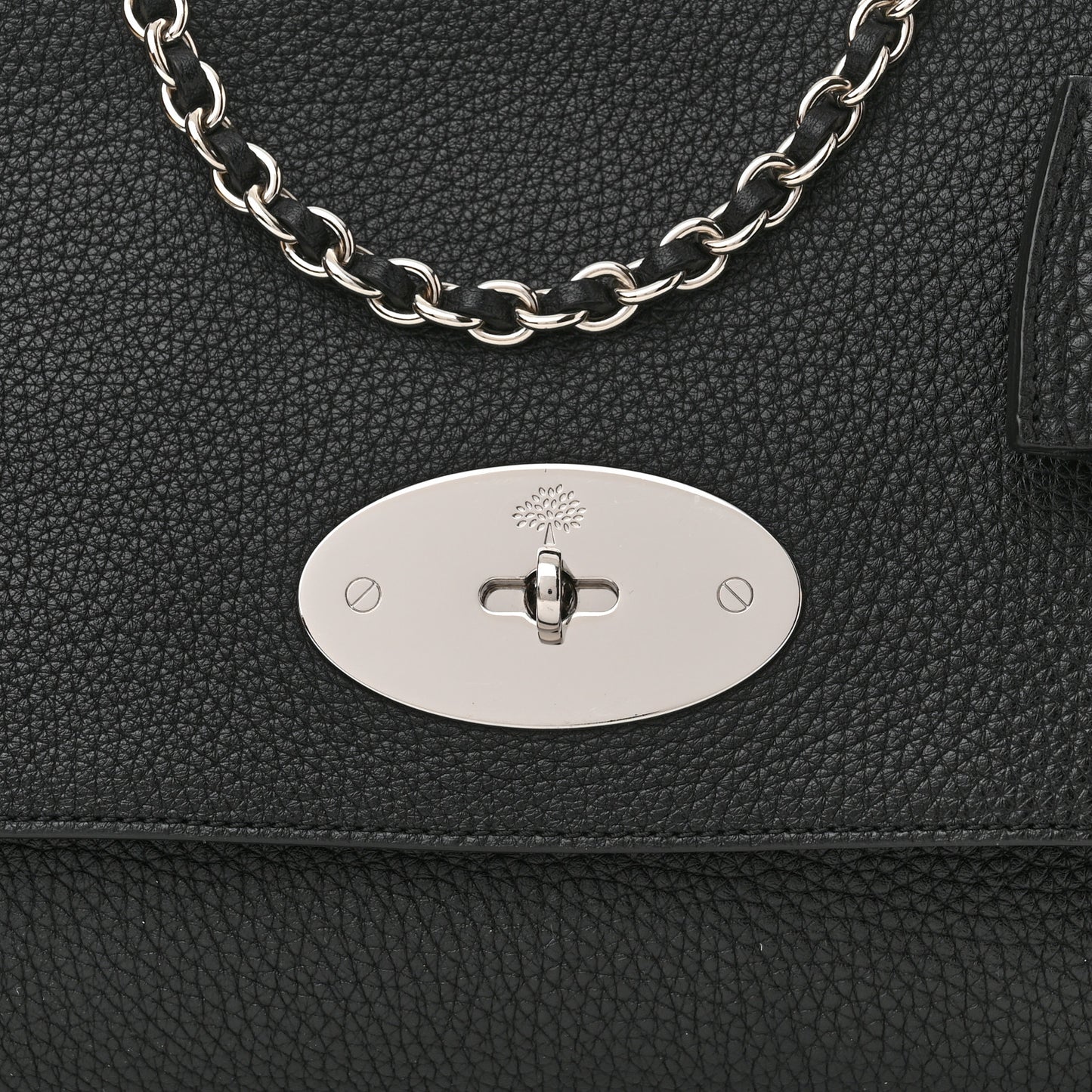 Small Classic Grain Calfskin Medium Lily Flap Black
