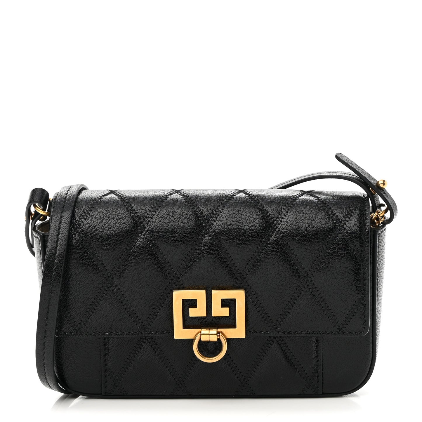 Goatskin Quilted GV3 Mini Pocket Convertible Bag Black