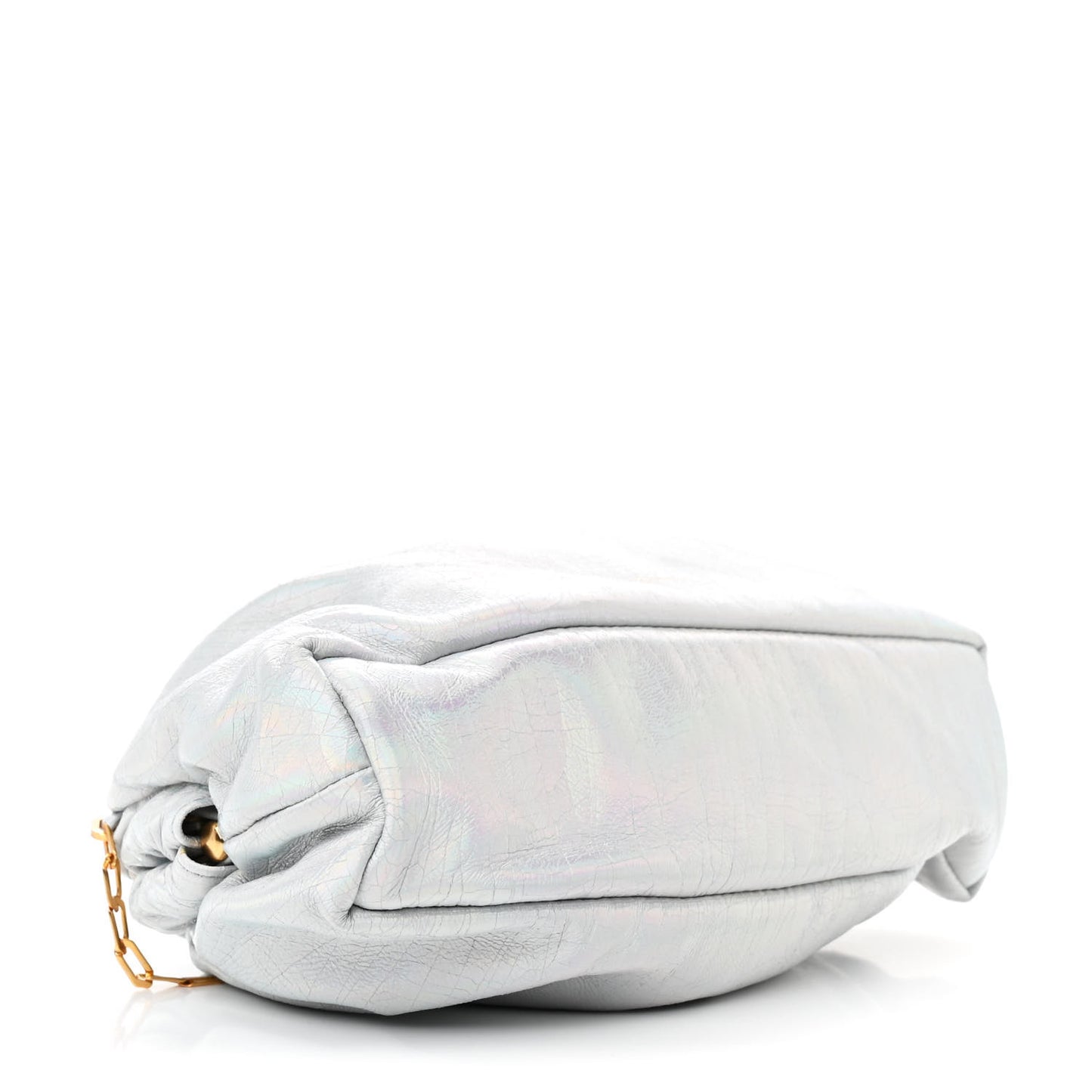 Iridescent Calfskin Mini Cloud Chain Clutch Iride