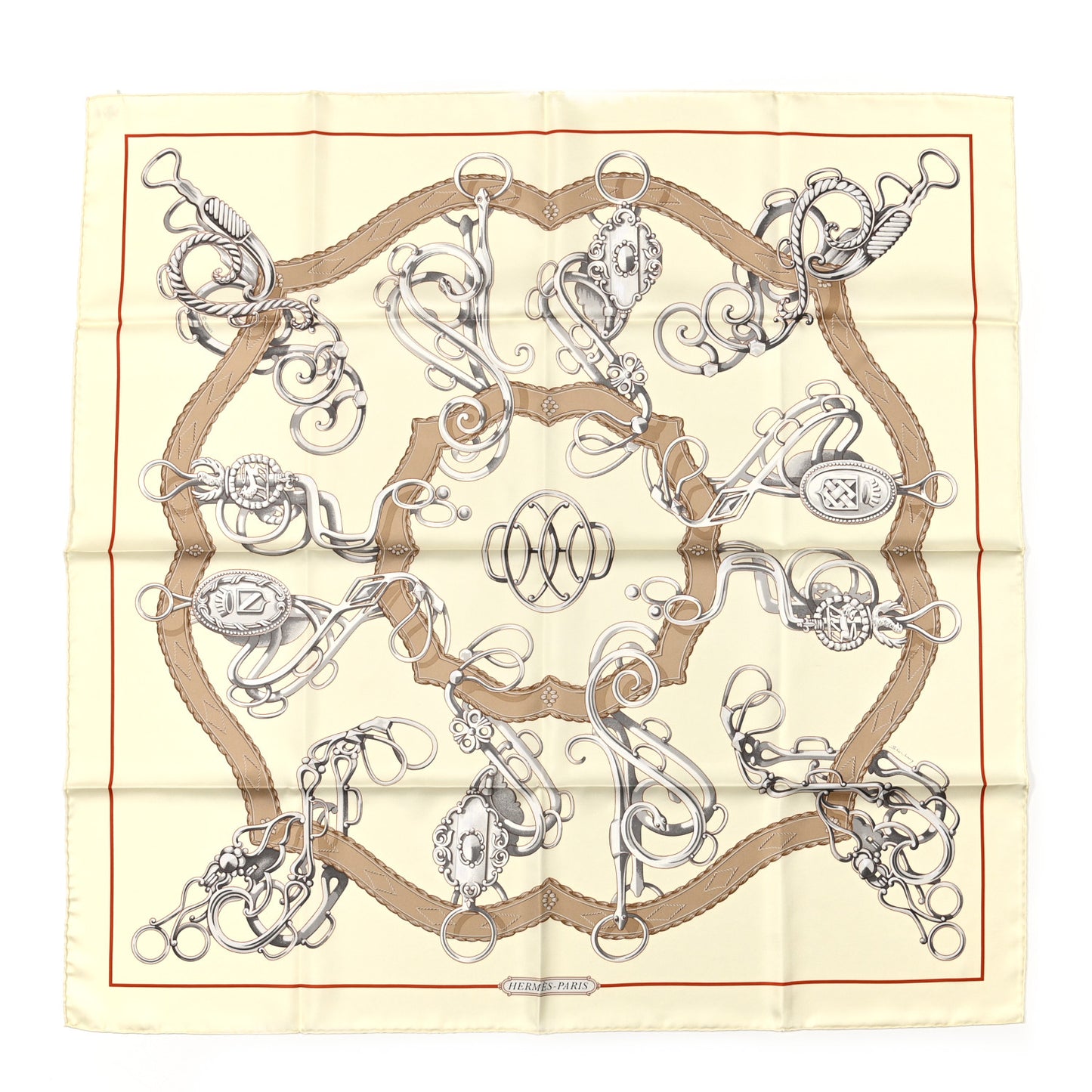 Silk Lift Profile Scarf 90 Creme Beige Gris