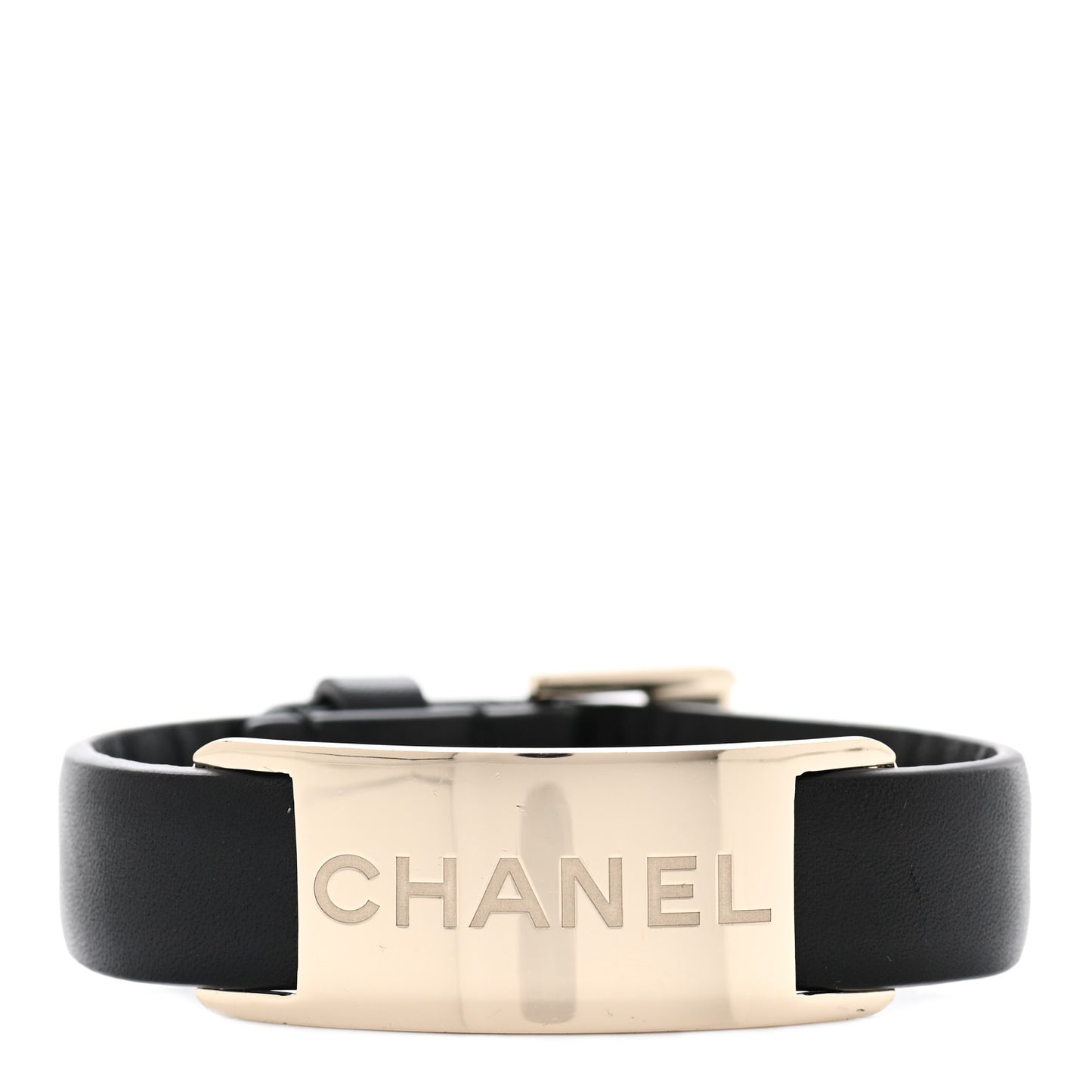 Calfskin Logo Buckle Bracelet S Black