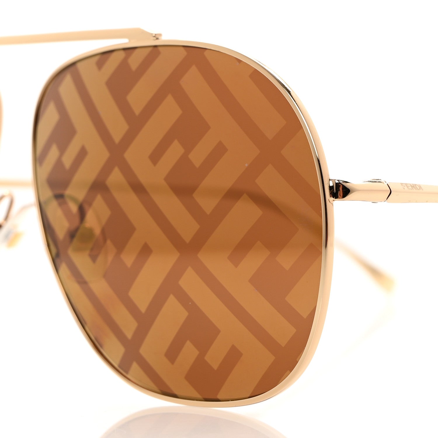 Fendi Metal Fendi Forever Aviator Sunglasses FF0407/G/S Gold 6 of 8