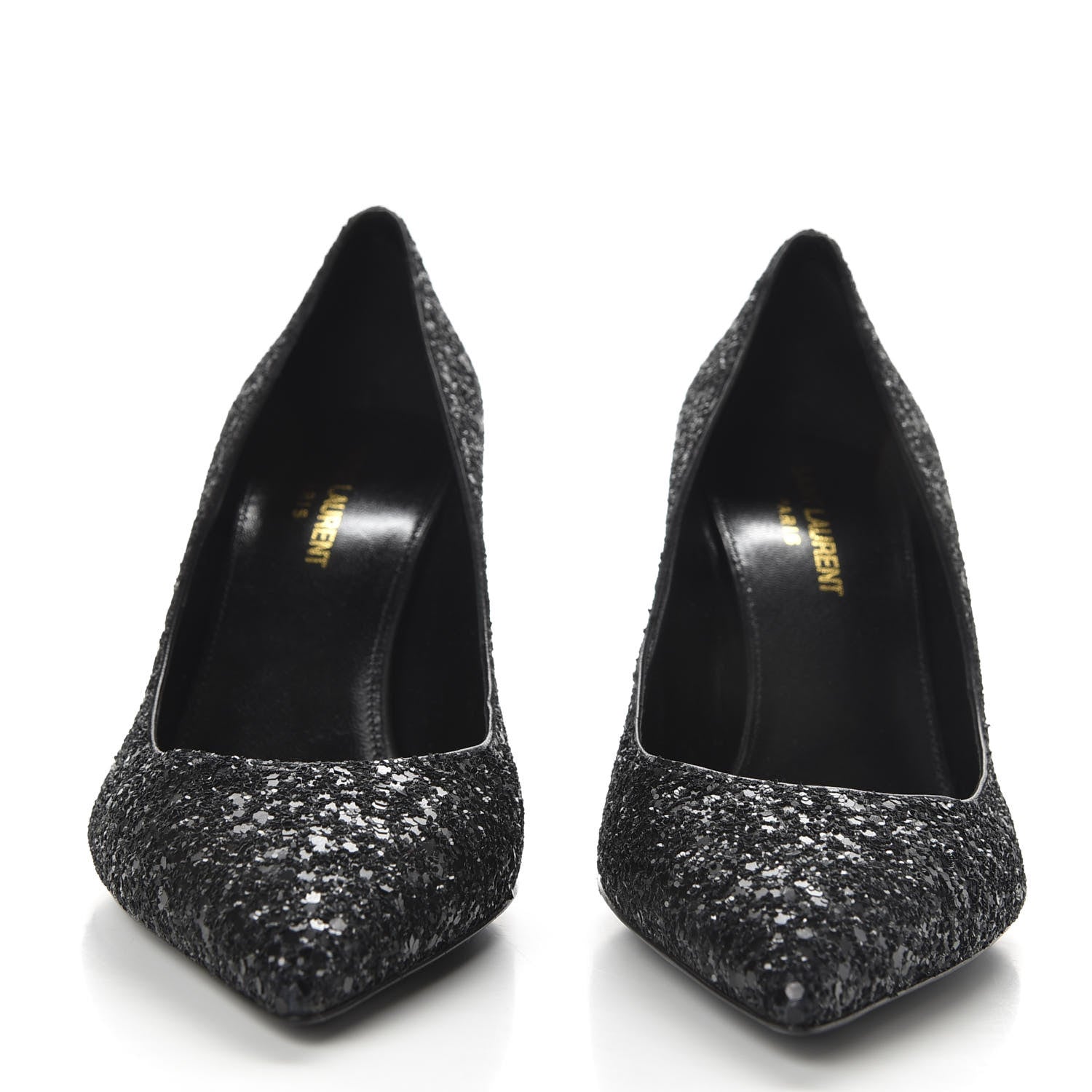 Saint Laurent Glitter Opyum 85 Pumps 38.5 Black 2 of 10