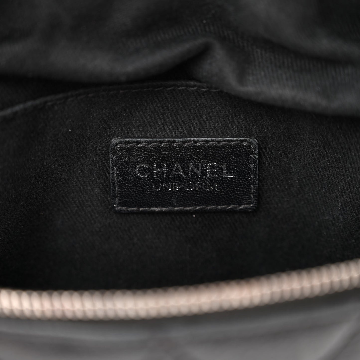 Grained Calfskin Quilted Waist Belt Bag Black