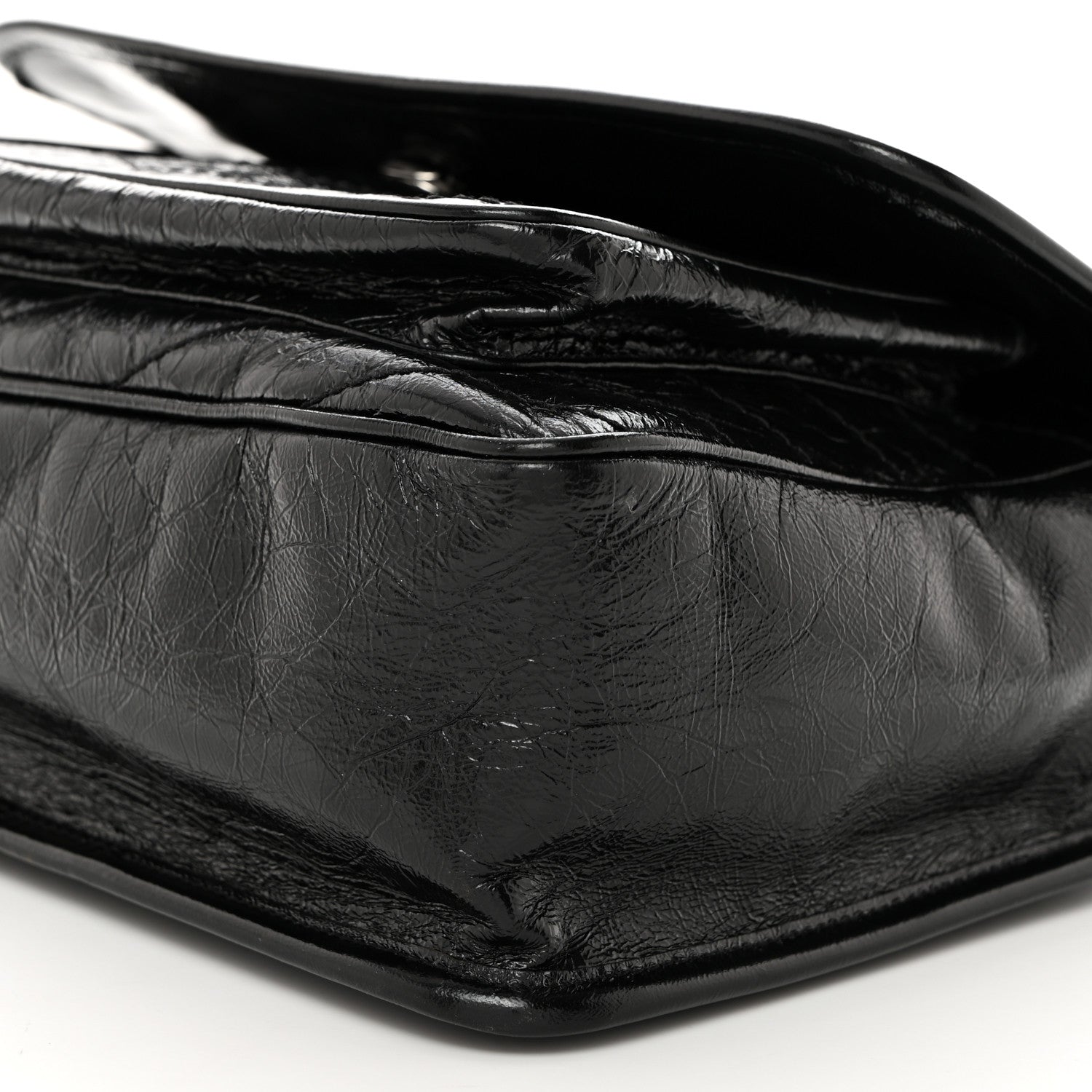 Saint Laurent Crinkled Calfskin Matelasse Monogram Medium Niki Chain Satchel Black 10 of 10