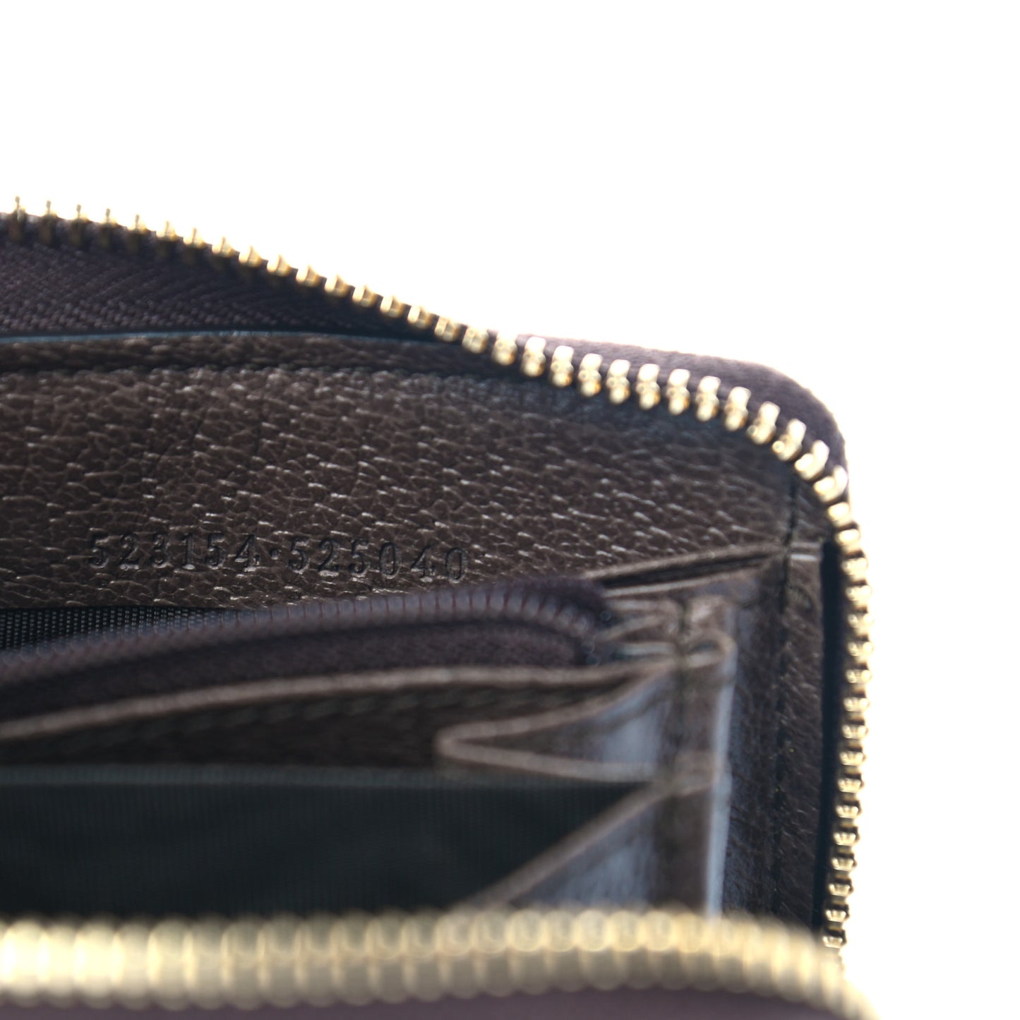 GG Supreme Monogram Web Ophidia Zip Around Wallet Brown