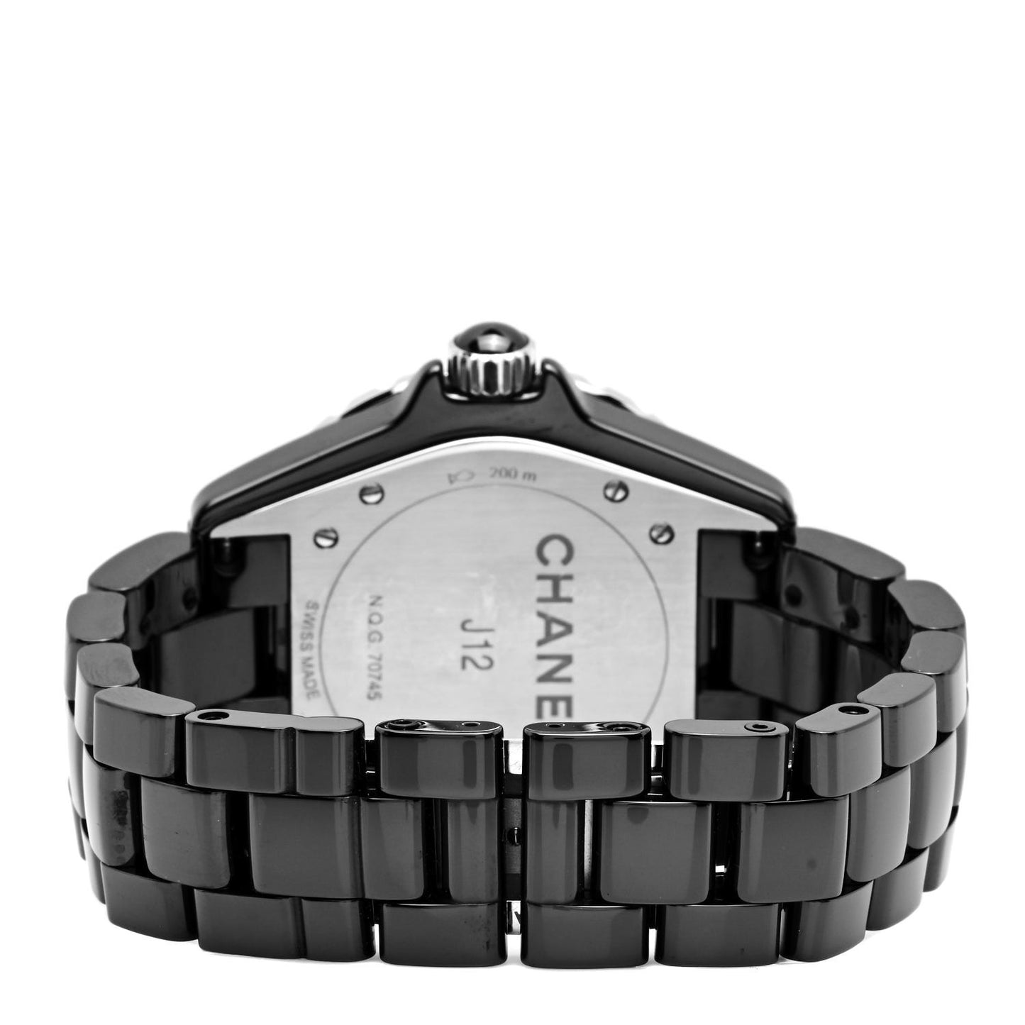Stainless Steel Ceramic Diamond 38mm J12 Automatic Watch Black