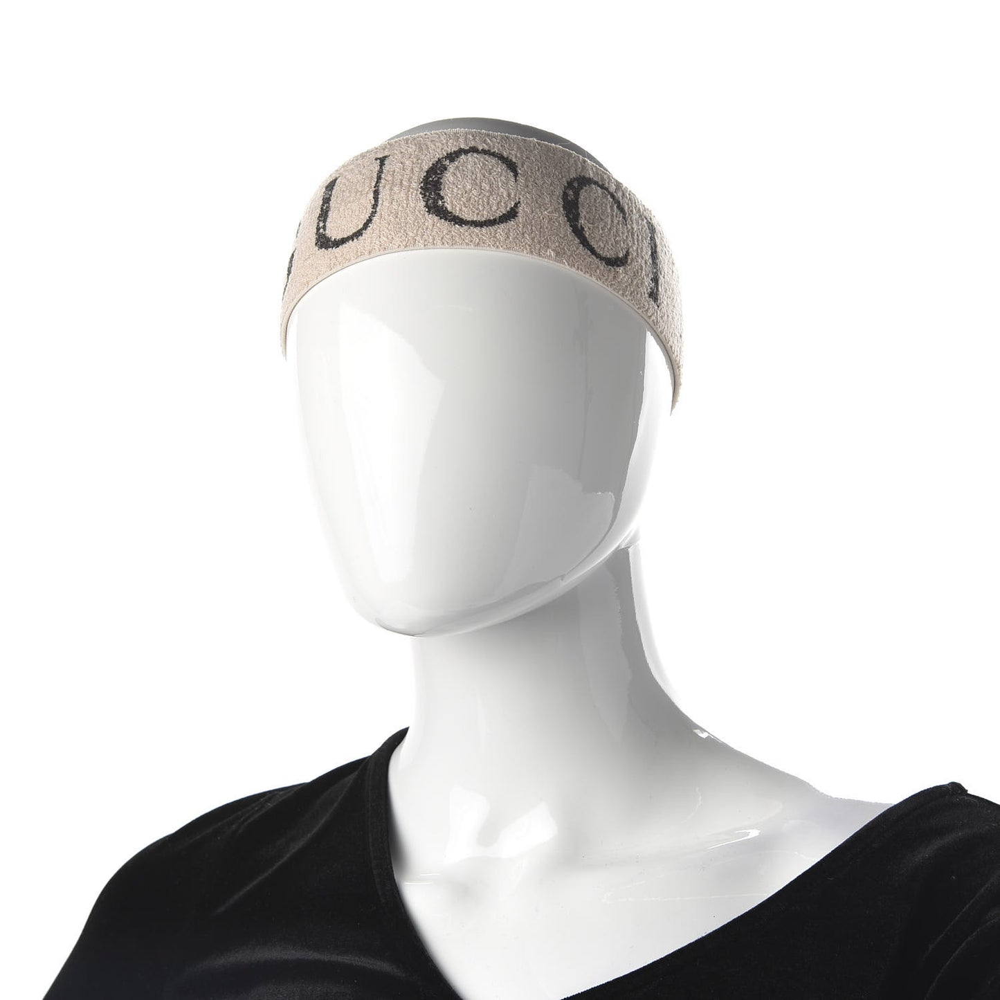 Cotton Elastic Logo Headband White