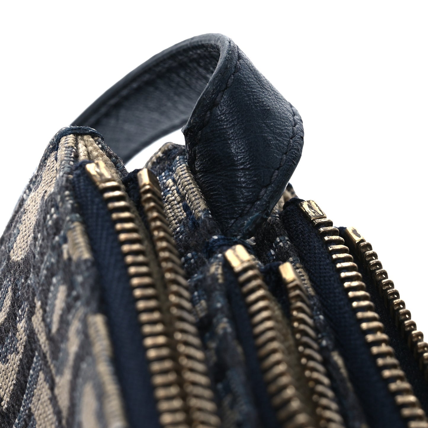 Oblique Saddle Pouch With Strap Navy Blue