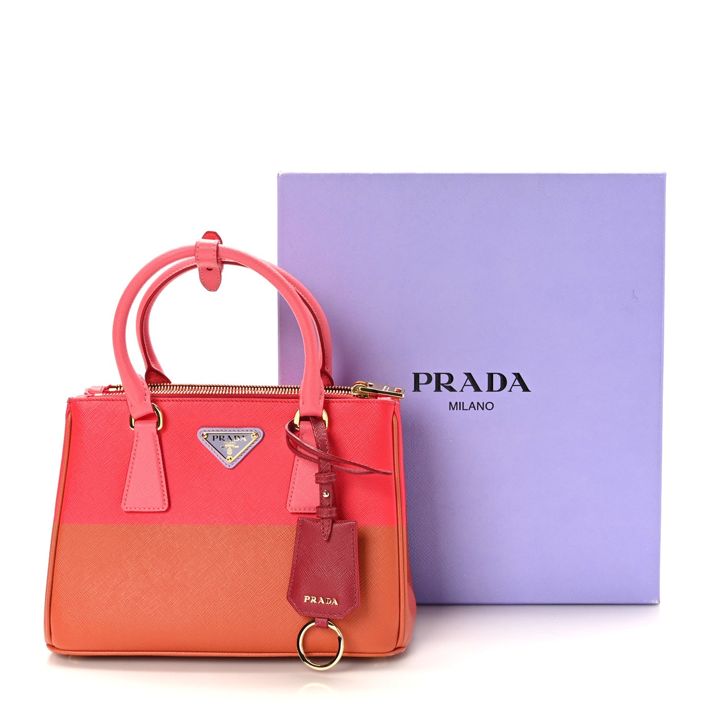 X ALEX DA CORTE Saffiano Special Edition Small Galleria Double Zip Tote Rame Fragola