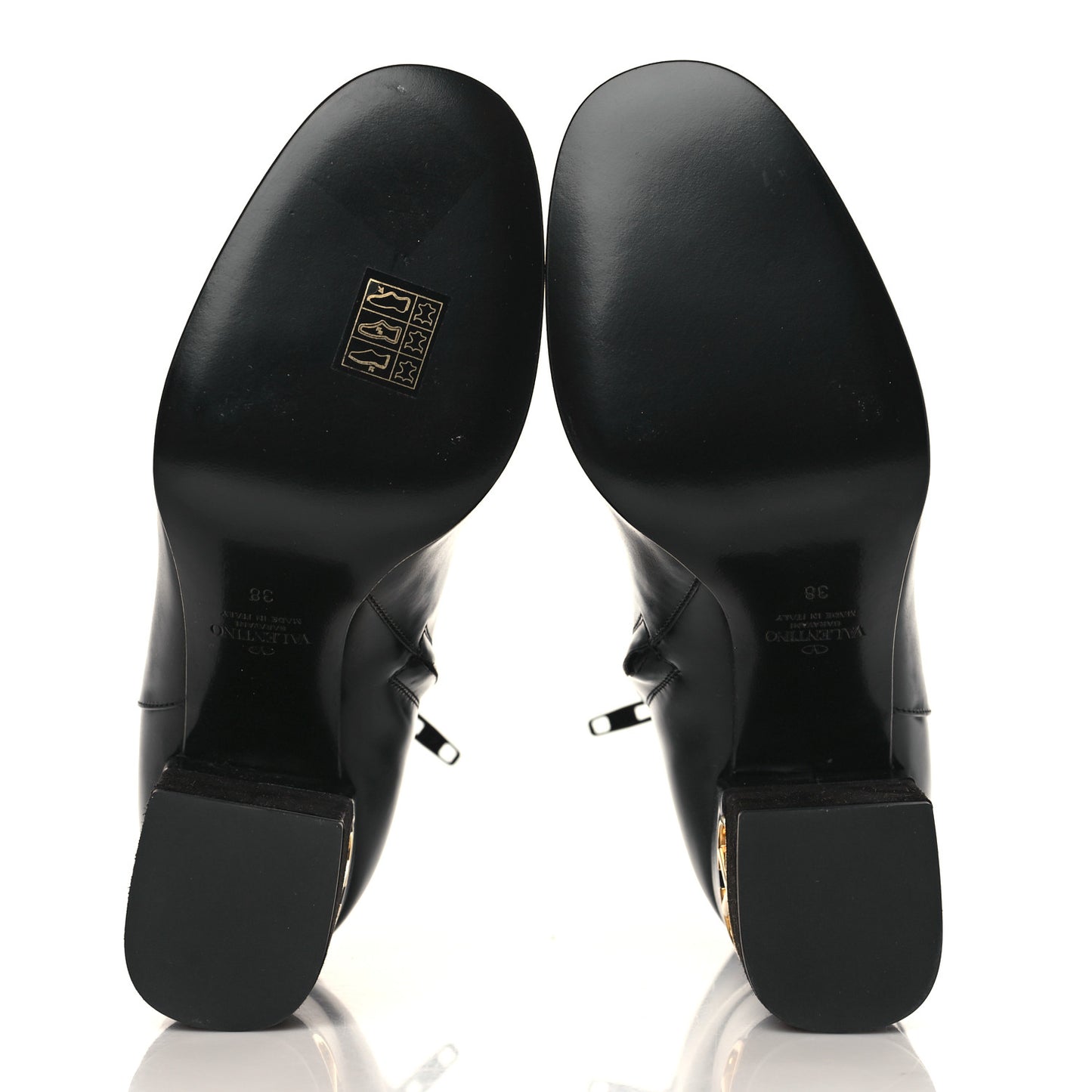 Heritage Calfskin VLogo 90mm Ankle Booties 38 Black