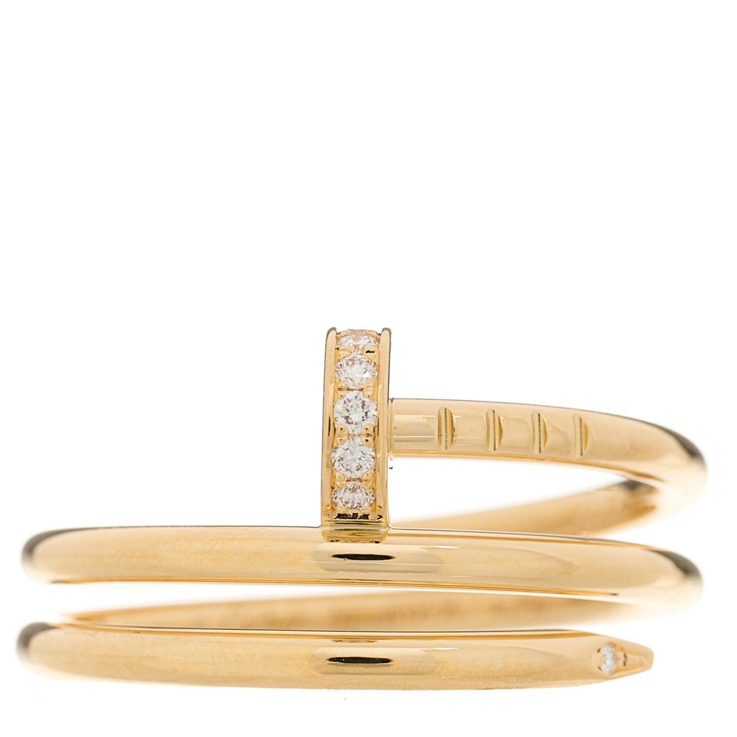 18K Yellow Gold Diamond Double Juste Un Clou Ring 53 6.5