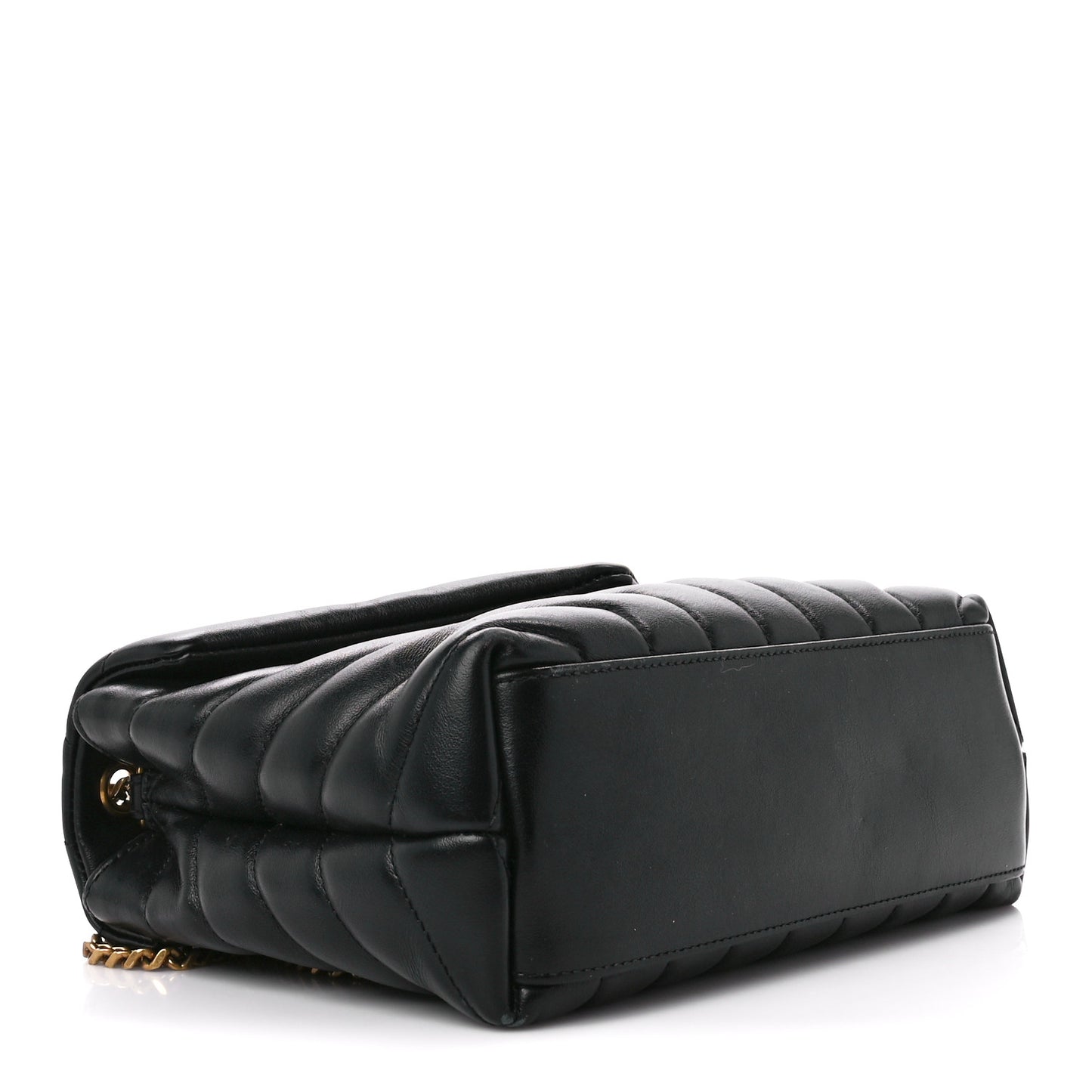Calfskin Y Quilted Monogram Small Loulou Chain Satchel Black