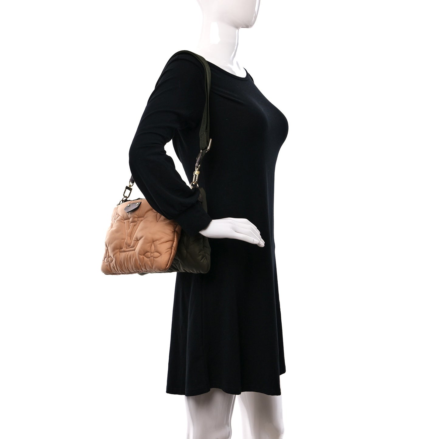 Econyl Monogram Pillow Maxi Multi Pochette Accessories Kaki Beige