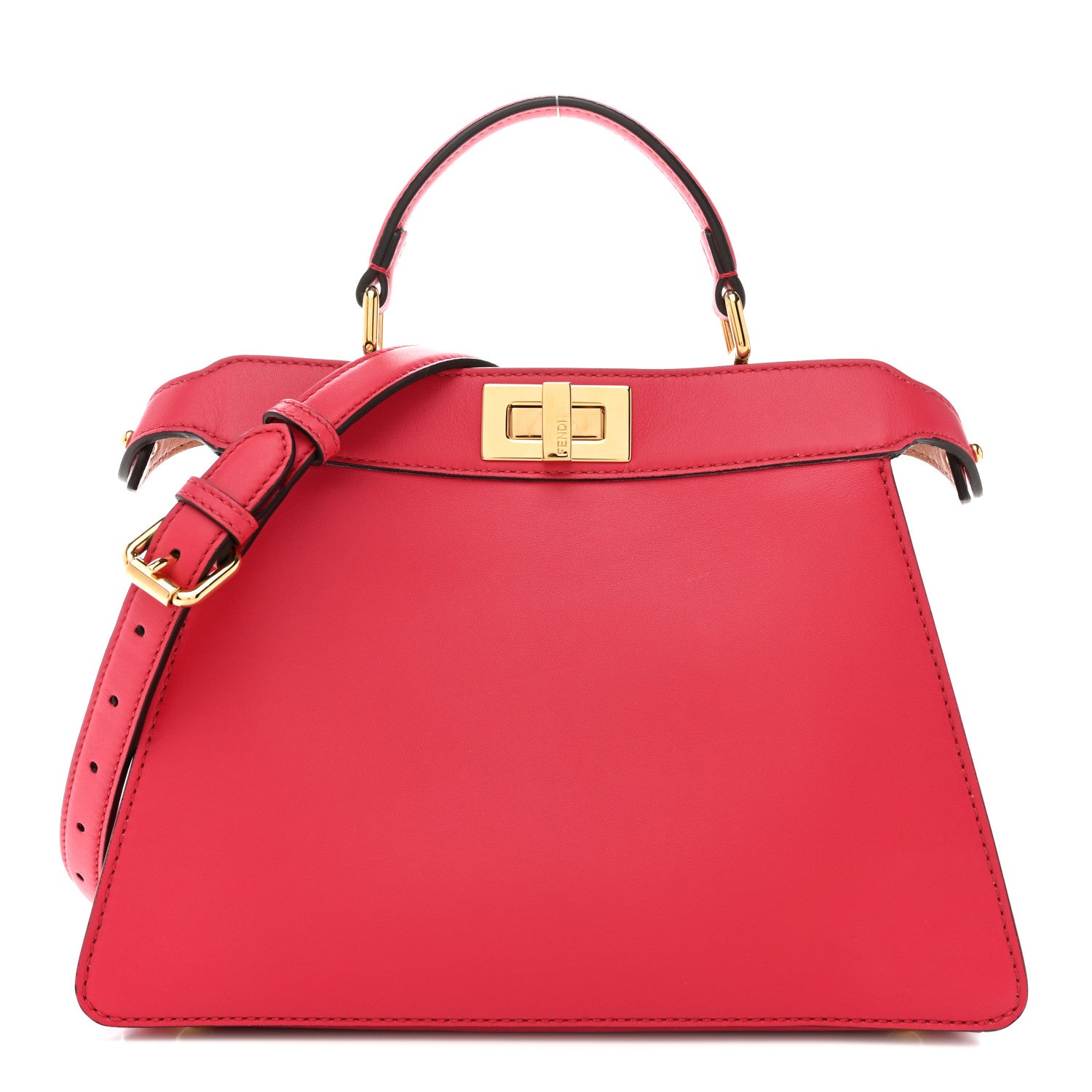 Fendi Vitello Seta Shiny Nappa Small Peekaboo I SEE U Satchel