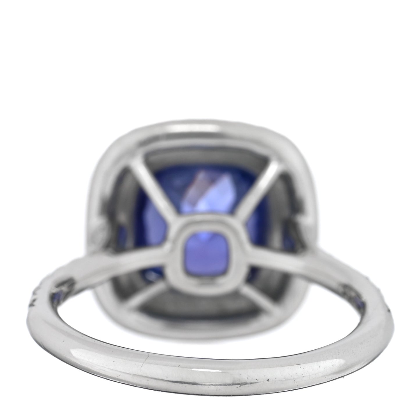 Platinum Diamond Tanzanite Soleste Cushion Cut Ring 51 5.75